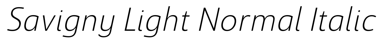 Savigny Light Normal Italic